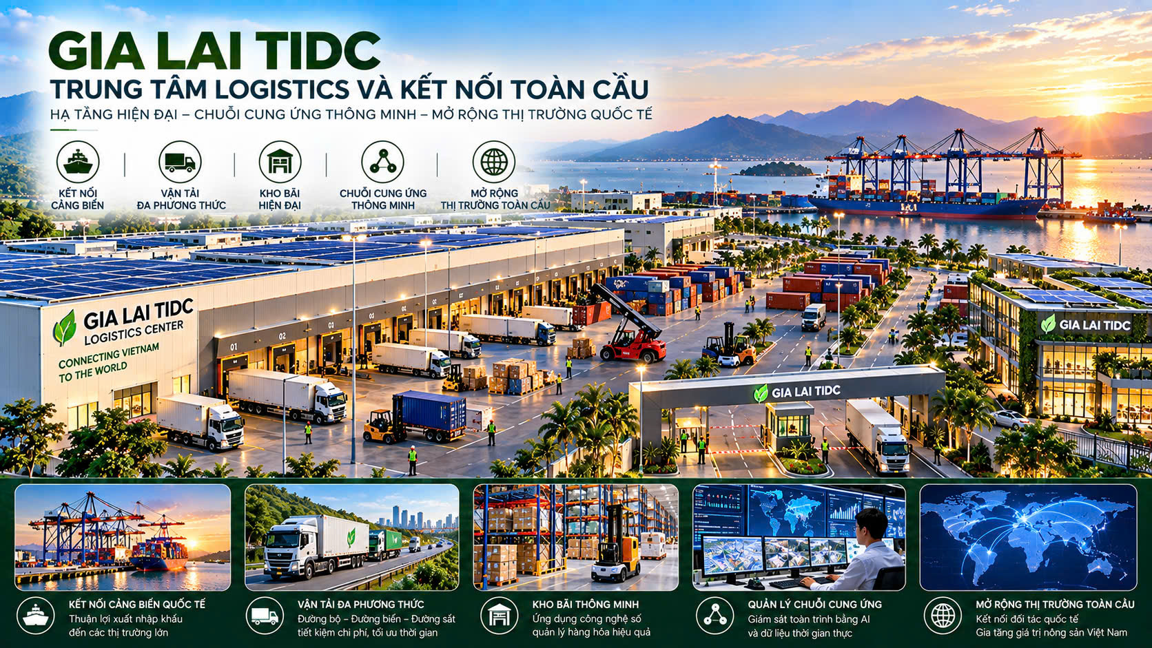 Trung tâm Logistics hiện đại và hạ tầng kết nối chuỗi cung ứng toàn cầu của Gia Lai GITD