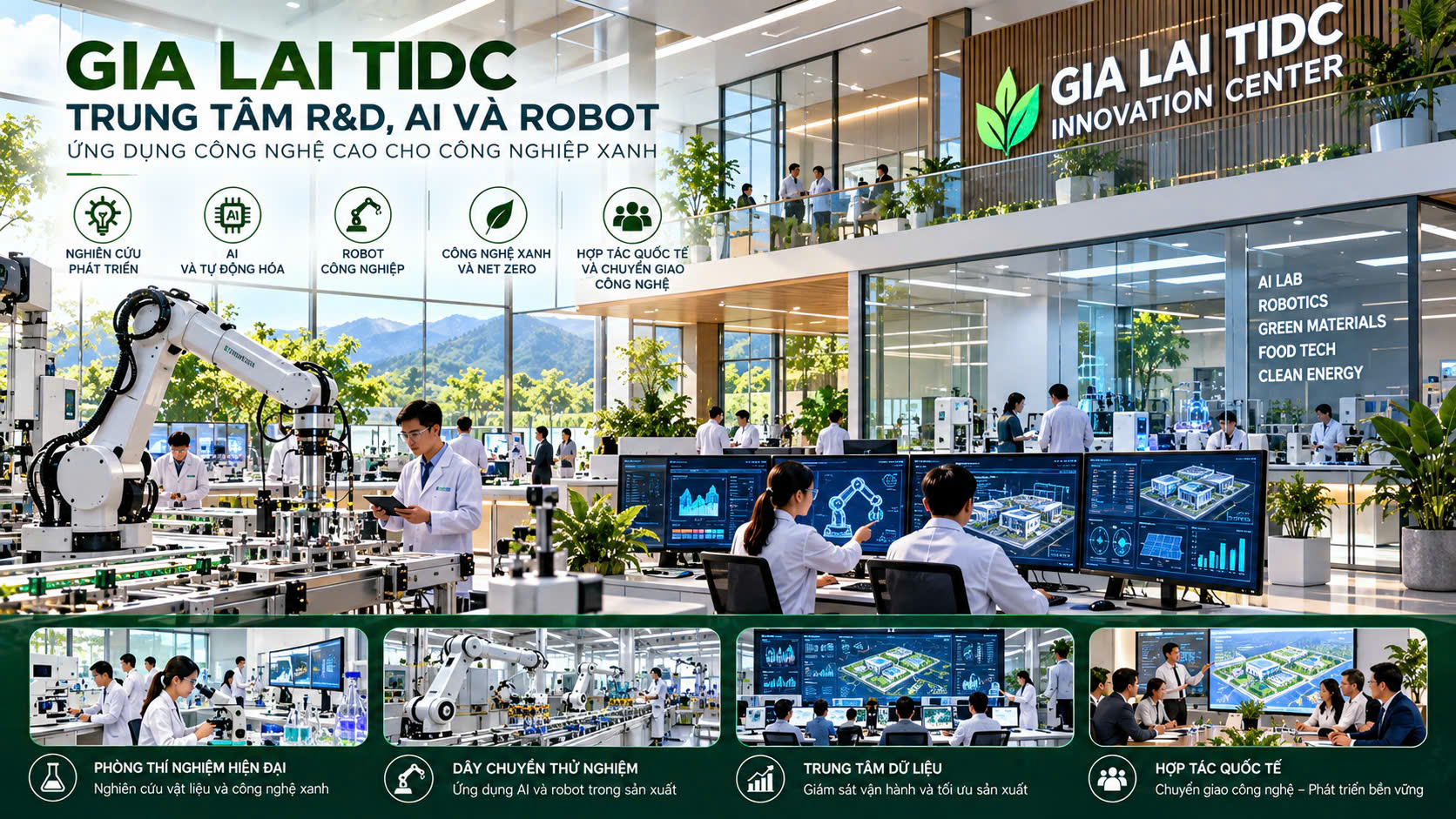 Trung tâm R&D, AI và Robot ứng dụng công nghệ cao cho công nghiệp xanh Gia Lai GITD
